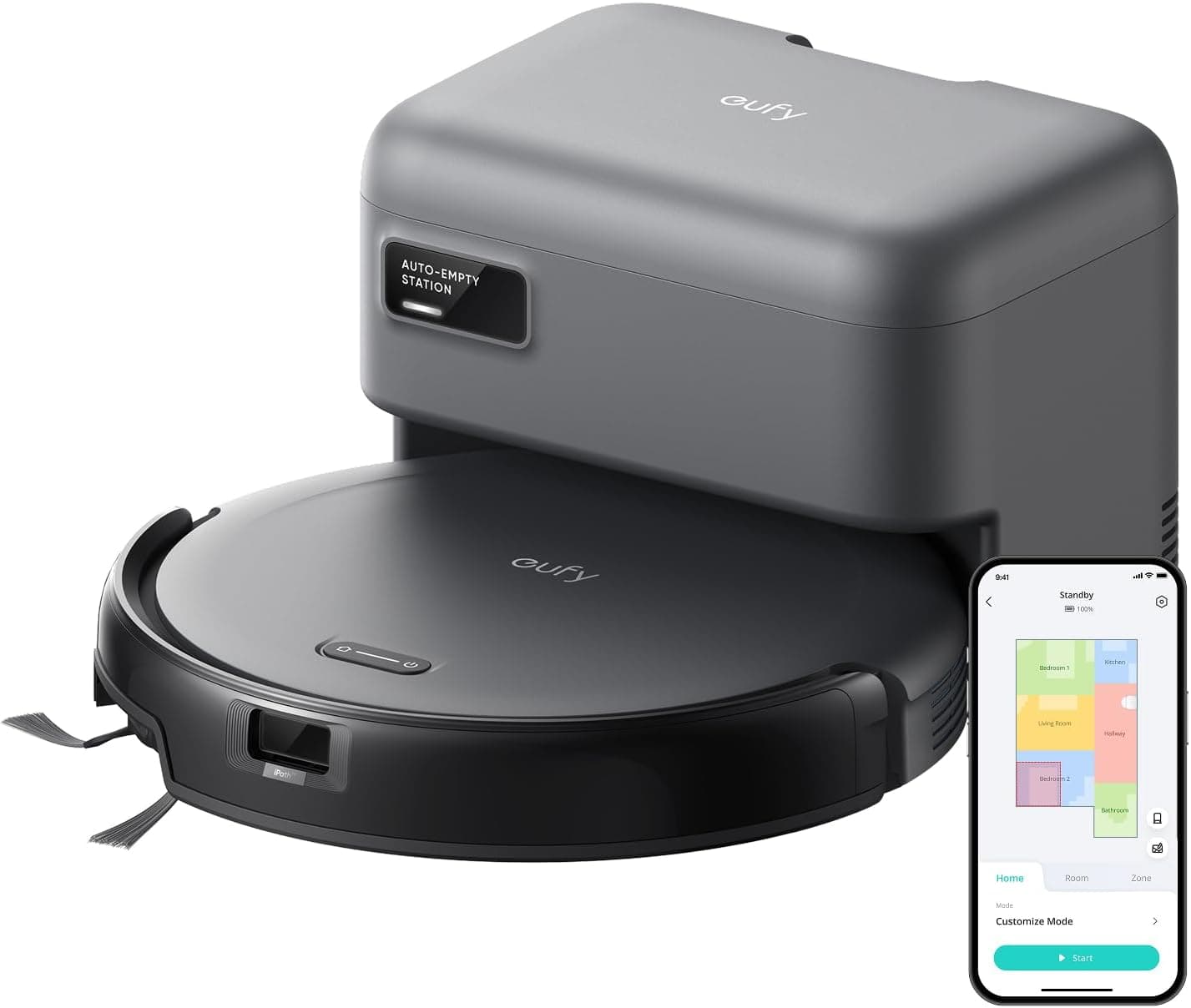 eufy C10 로봇청소기 자동먼지비움 LiDAR 스마트매핑 강력흡입 반려동물털